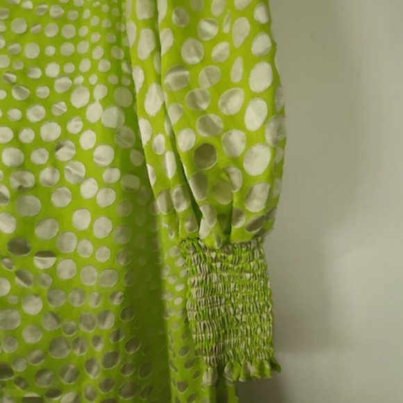Anthropologie Exquise Meryl Midi Dress Balloon Slv Sz S Lime Green NWT $218 - Picture 10 of 14